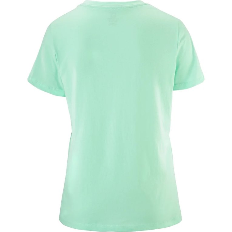 Salomon Outlife Big Logo Short Sleeve Women's T-Shirts Mint | CA 15N37